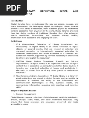 digital library research paper pdf