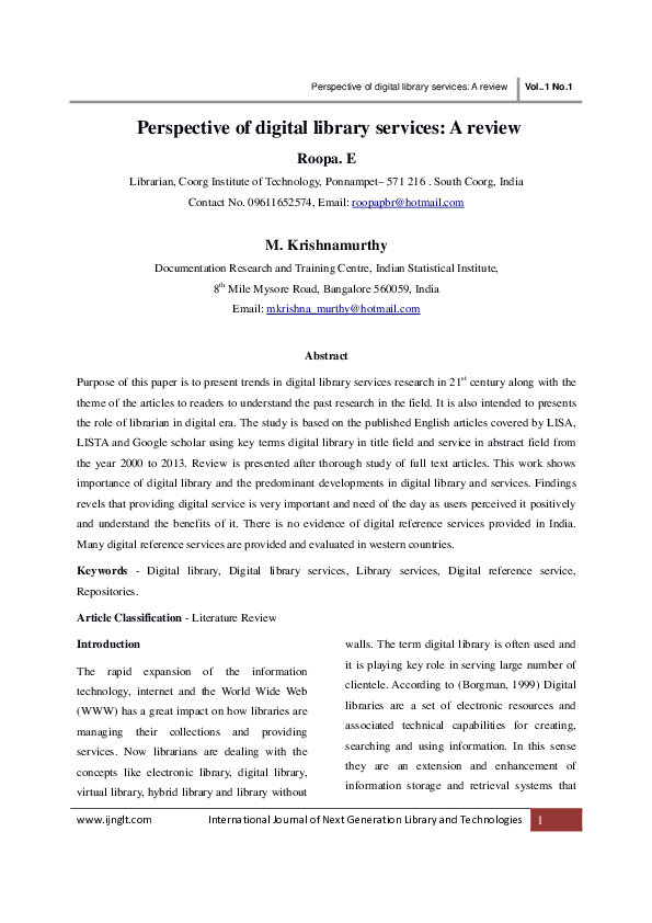 research paper on digital library pdf